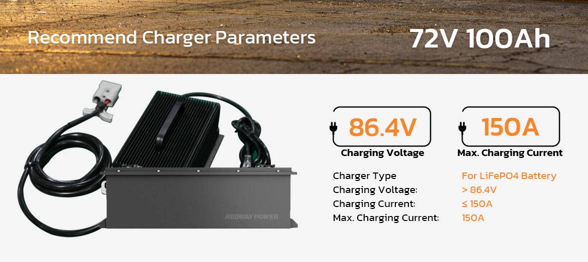 72v 100ah golf cart lithium battery charger