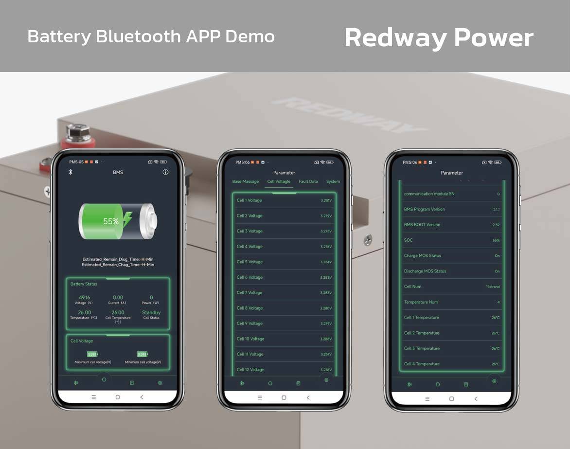 APP for 48v 200ah 228ah Towing Tractor Truck Lithium Battery