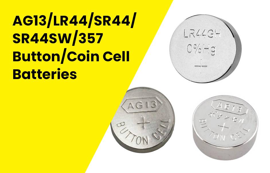 AG13/LR44/SR44/SR44SW/357 button/coin cell batteries