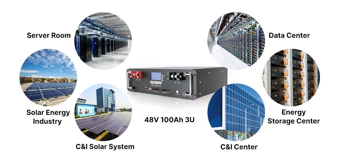 What are the applications of PM-LV48100-3U Rack battery?