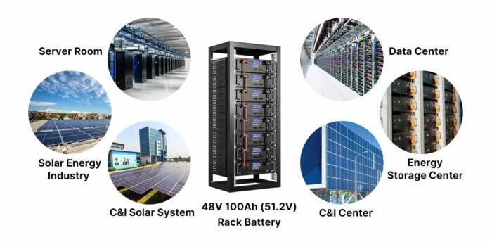48V/51.2V 100Ah Server Rack Batteries, 5kWh Lithium Battery