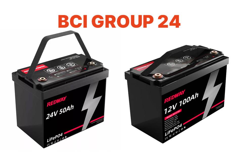 BCI Group 24 Batteries, Comprehensive Guide, 12v 100ah lifepo4 lfp battery 24v 50ah rv marine