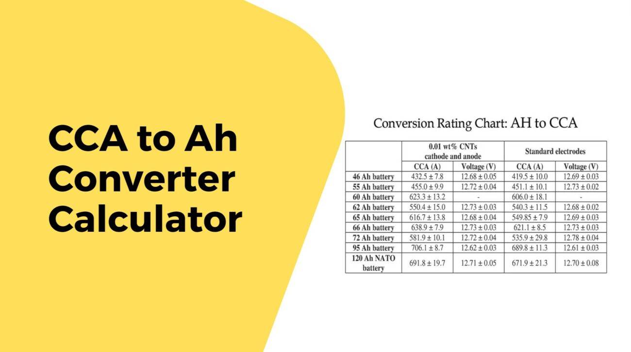 Convert Cold Cranking Amps (CCA) to Amp Hours (Ah) Guide