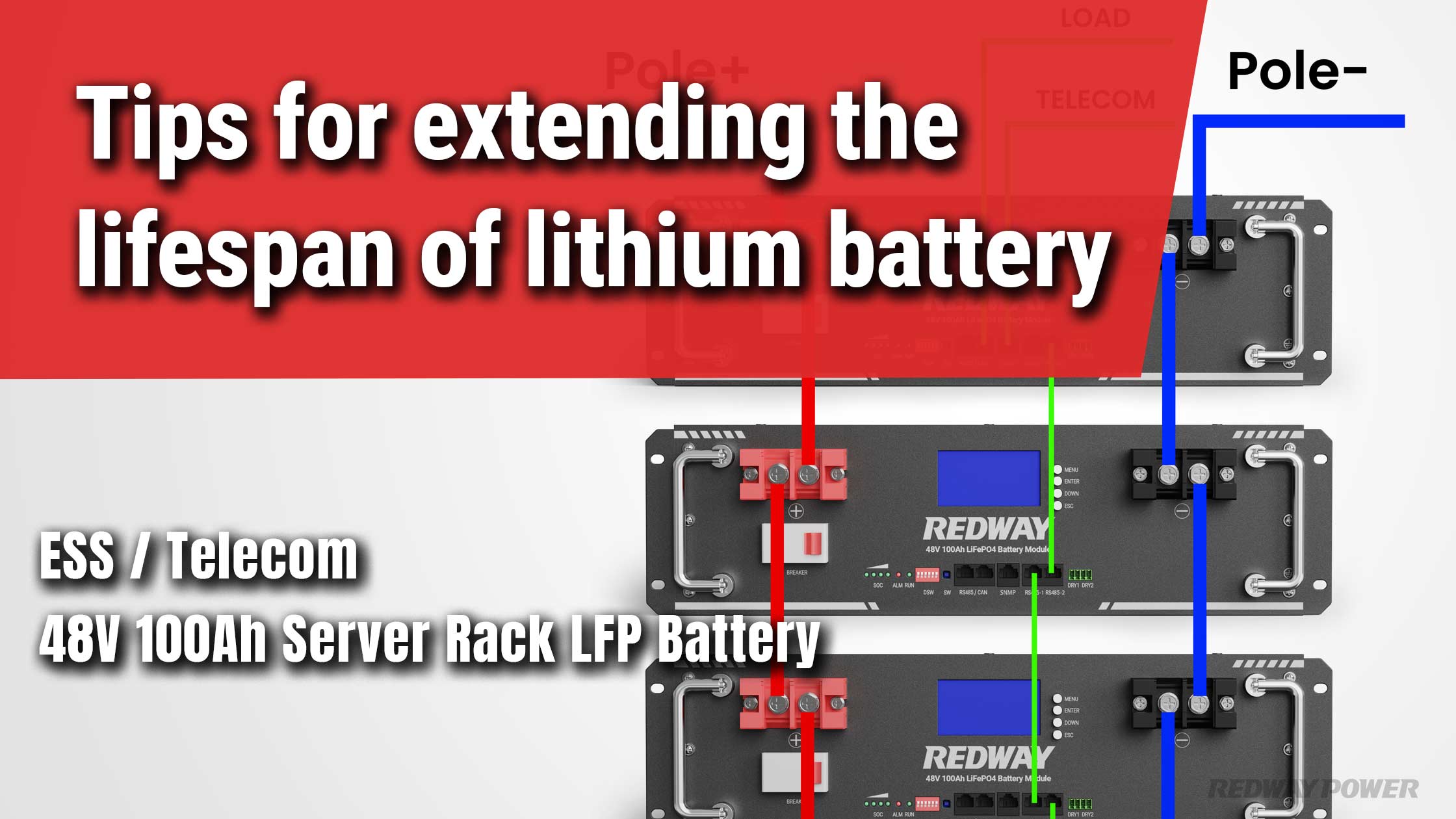Tips for extending the lifespan of your lithium battery. Lithium Battery Last 15 Years. 48v 100ah rack-mount lithium battery redway factory snmp