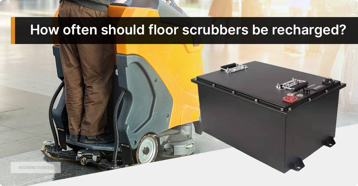 How often should floor scrubbers be recharged?