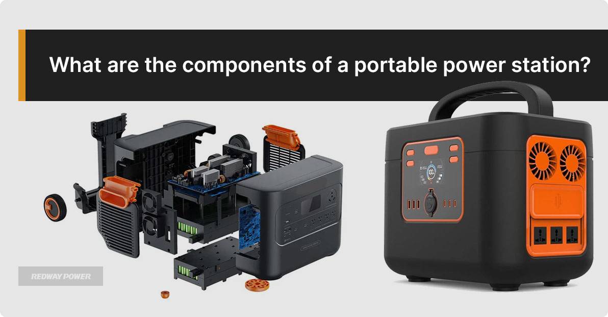 What are the components of a portable power station?
