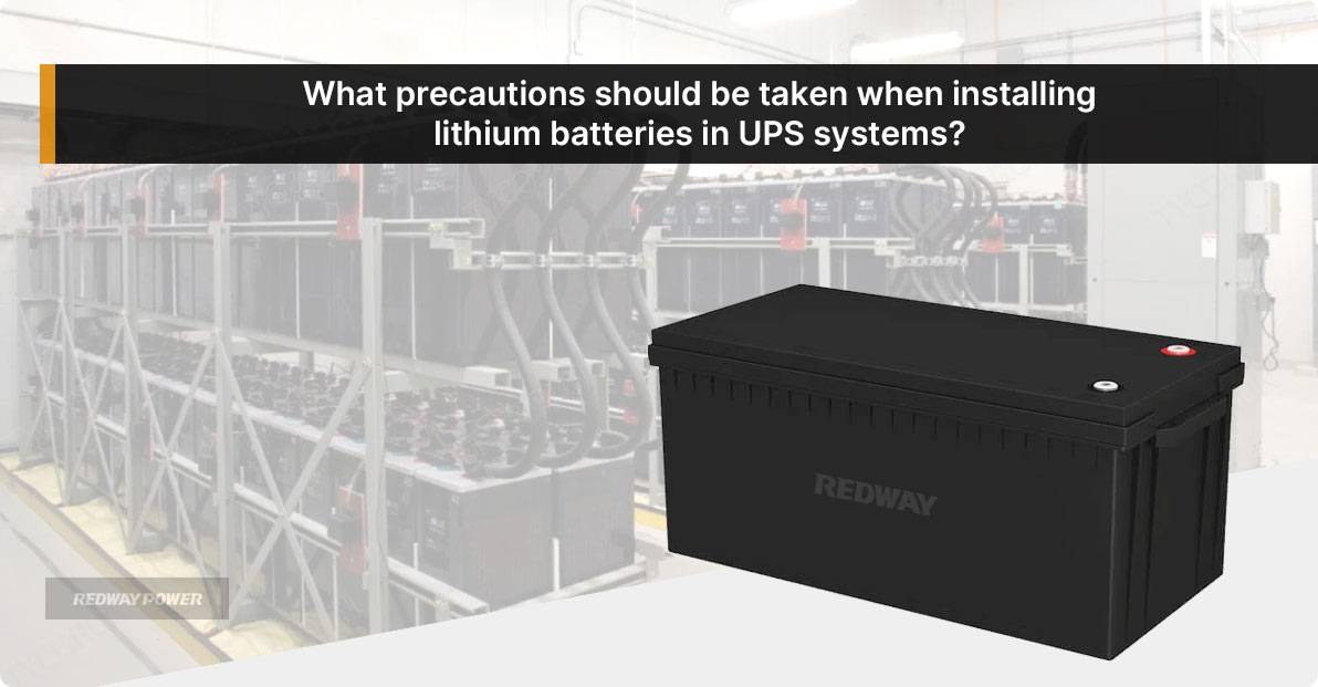 What precautions should be taken when installing lithium batteries in UPS systems?