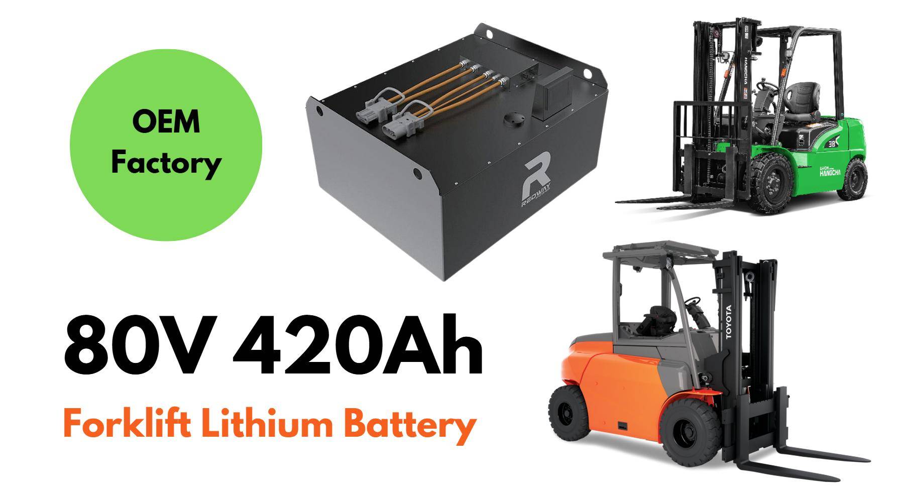 Best for Mining Durability, Redway 80V 420Ah Forklift Lithium Battery
