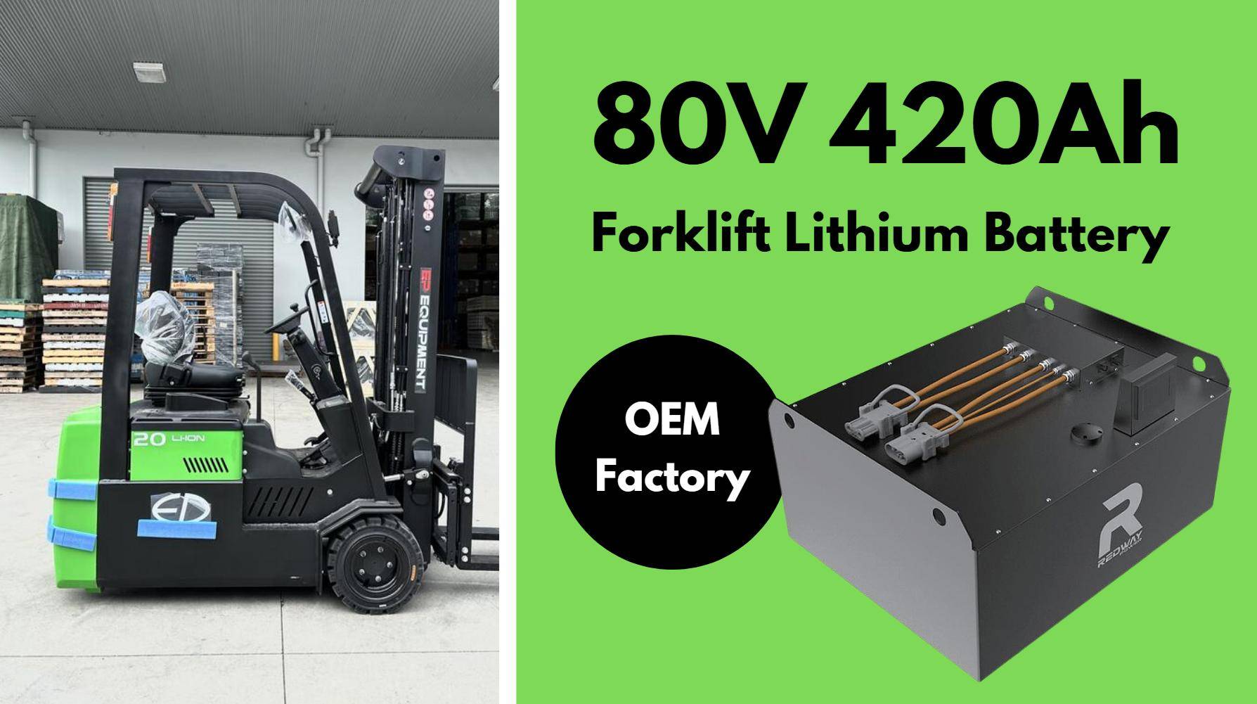 Best for Extreme Temperatures, Redway 80V 420Ah Forklift Lithium Battery