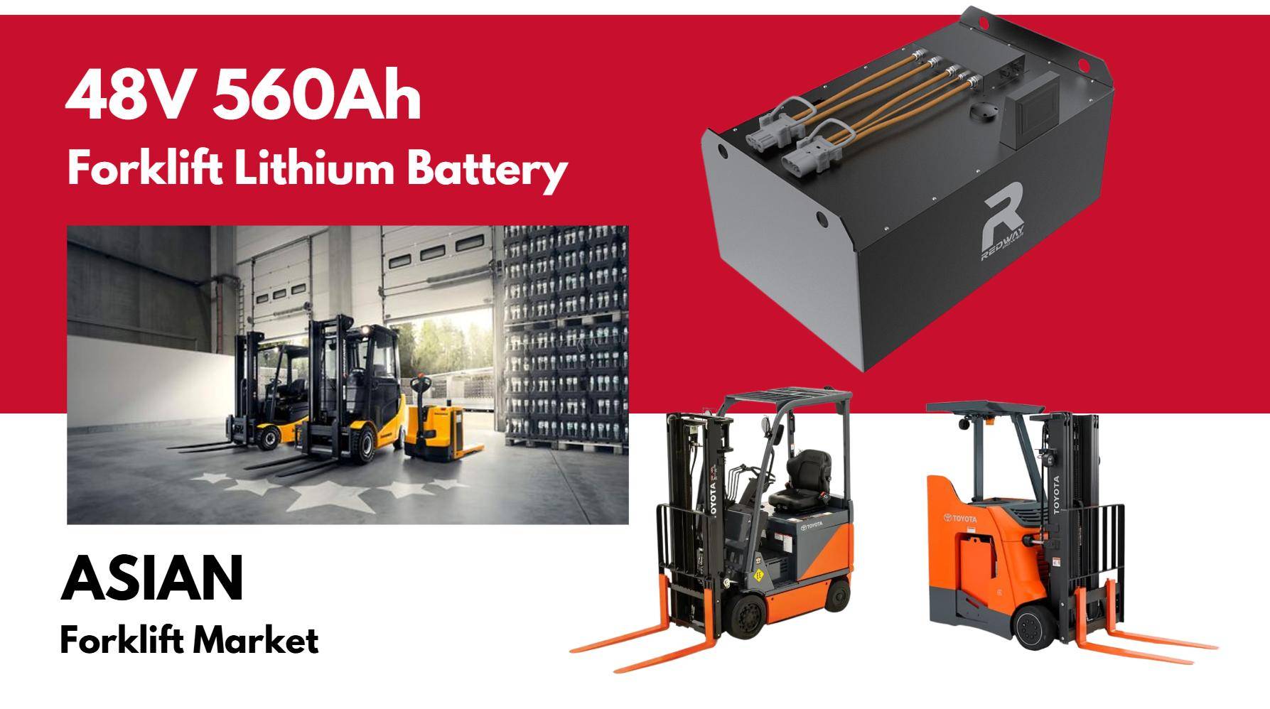 Best for Asian High-Density Storage, Redway 48V 560Ah Forklift Battery