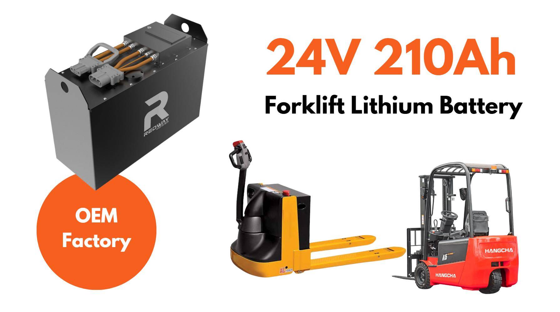 Best for Indoor Warehousing, Quiet Zero Emissions, Redway 24V 210Ah Pallet Jack Lithium Battery